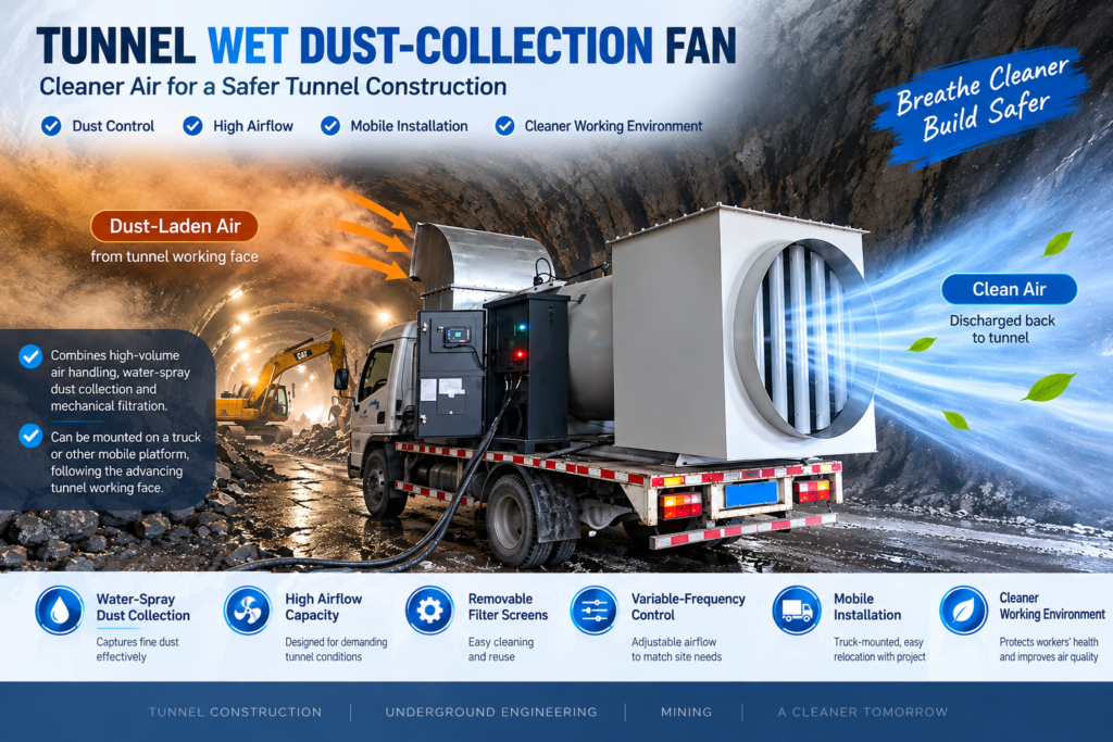 Nanzhi Machinery Tunnel Wet Dust Collection Fan