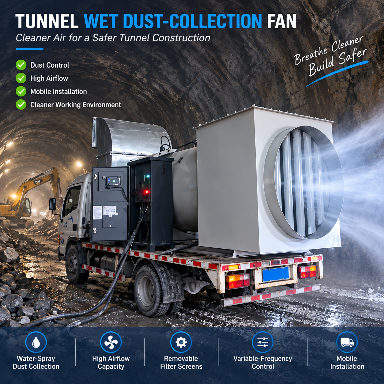 Nanzhi Machinery Tunnel Wet Dust Collection Fan